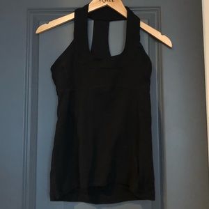 Lululemon black workout tank built in bra